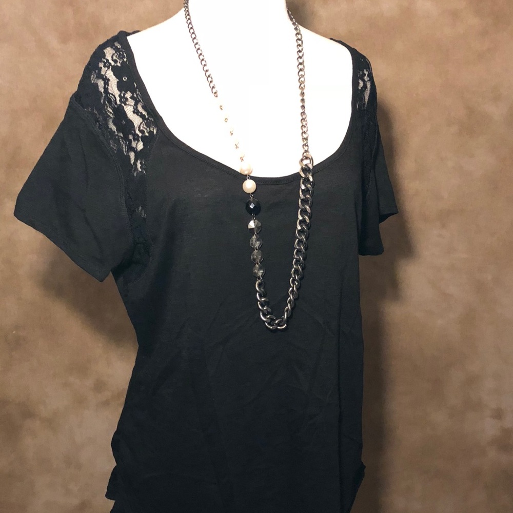 Black Lace Women’s Plus Tee, 2X